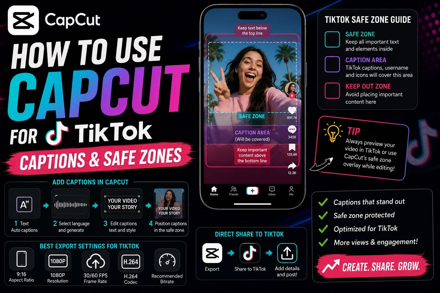 How to Use CapCut for TikTok: Captions & Safe Zones