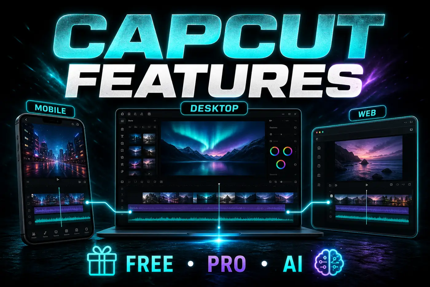 CapCut video editor features on Mobile, Desktop and Web