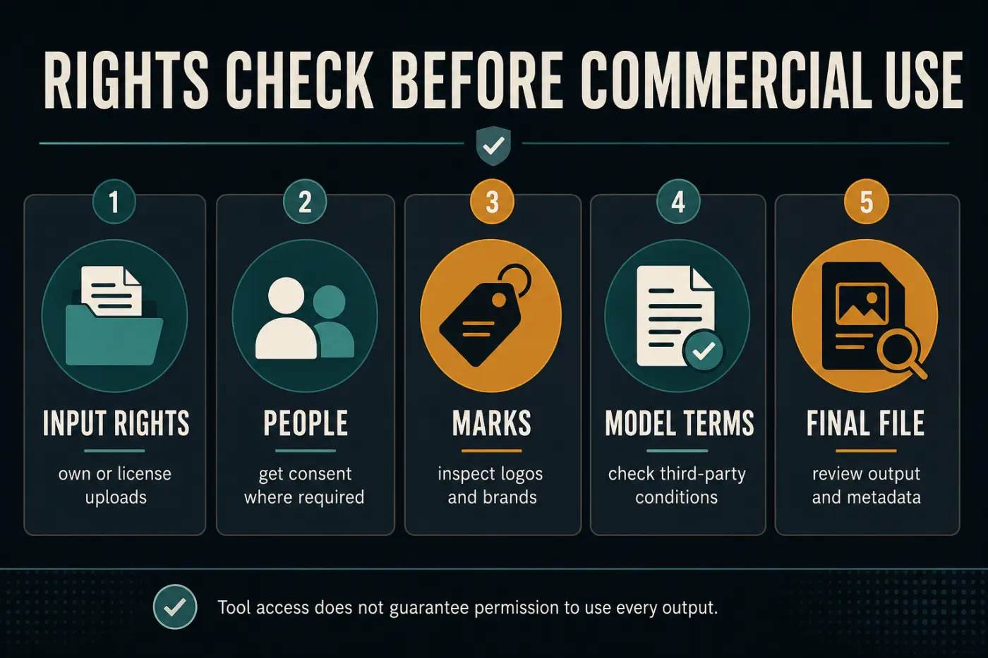 Rights checklist for commercial use of CapCut AI generated images