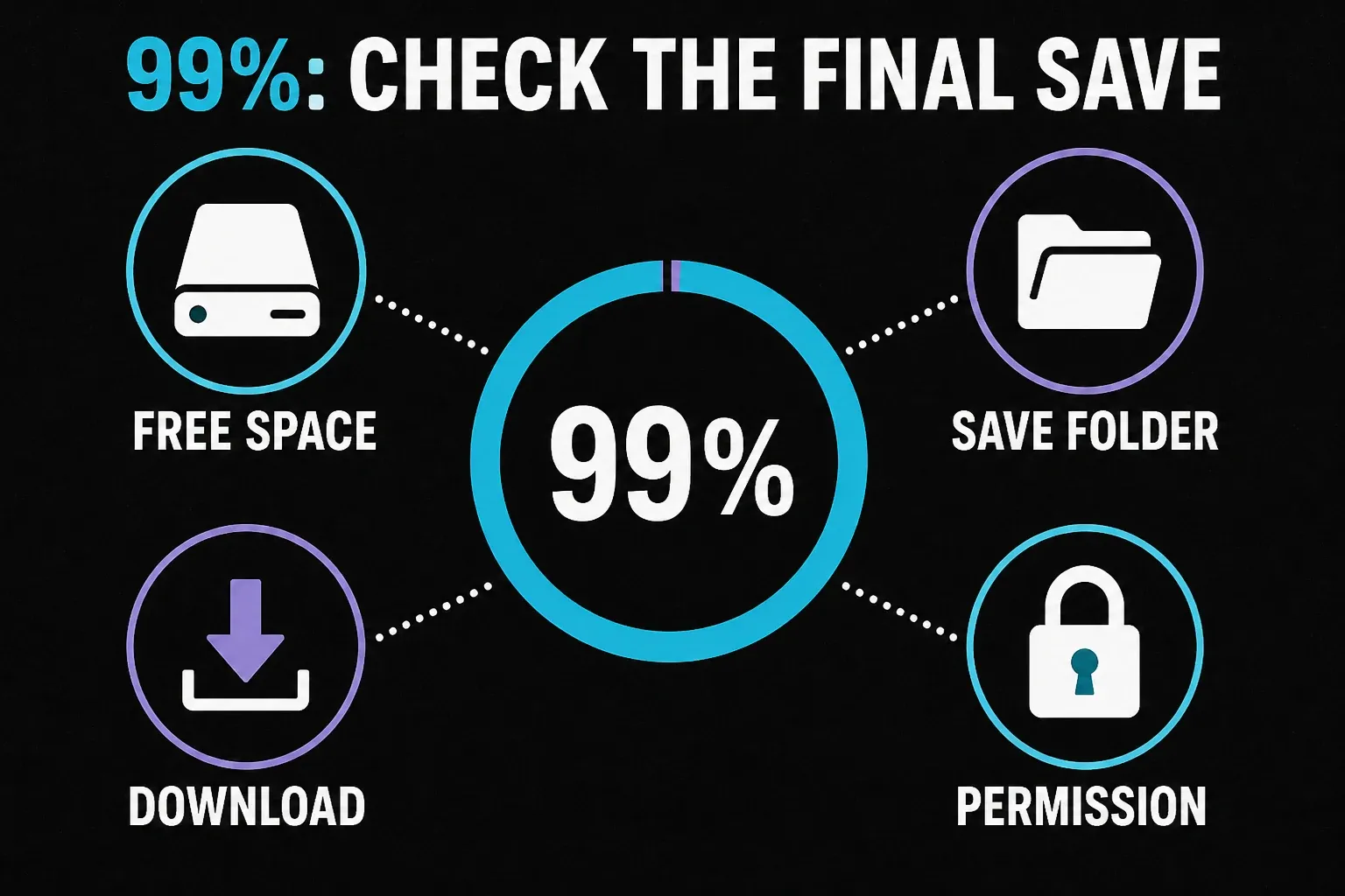 CapCut export stuck at 99 percent final save checks for storage folder download and permission