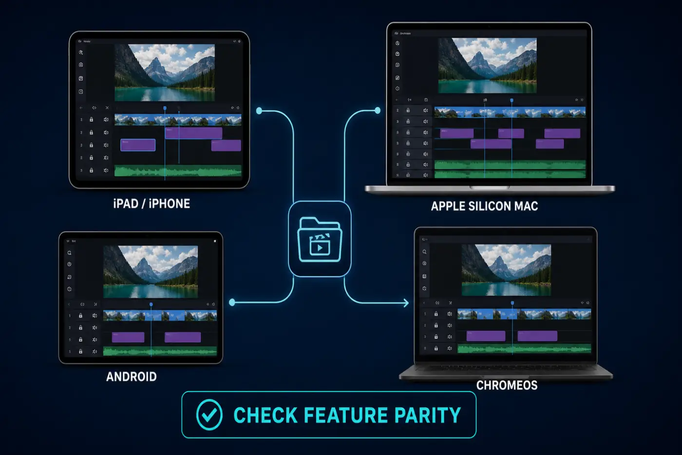 LumaFusion editing workflow across iPad Apple Silicon Mac Android tablet and Chromebook