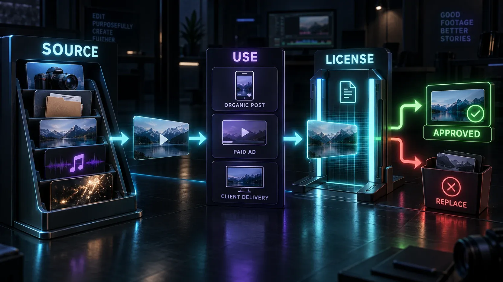 Commercial-use decision path for every asset in a CapCut project
