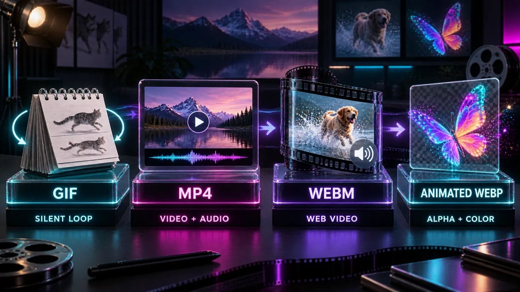 GIF MP4 WebM and animated WebP format choices for a CapCut export