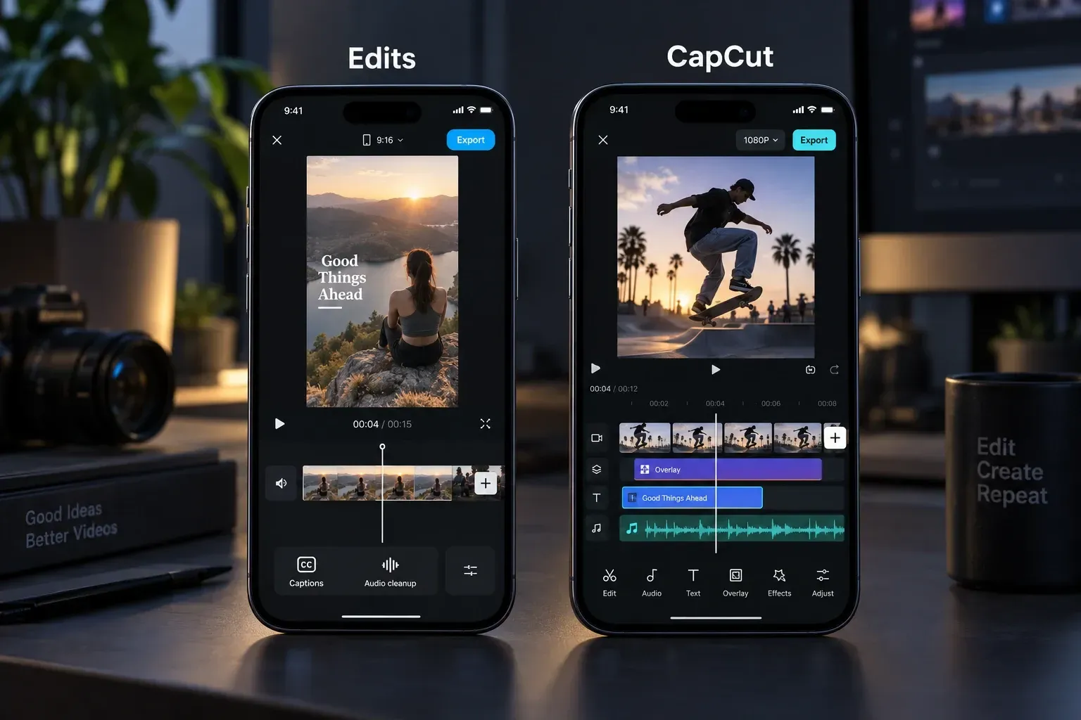 Instagram Edits mobile timeline compared with CapCut mobile timeline controls