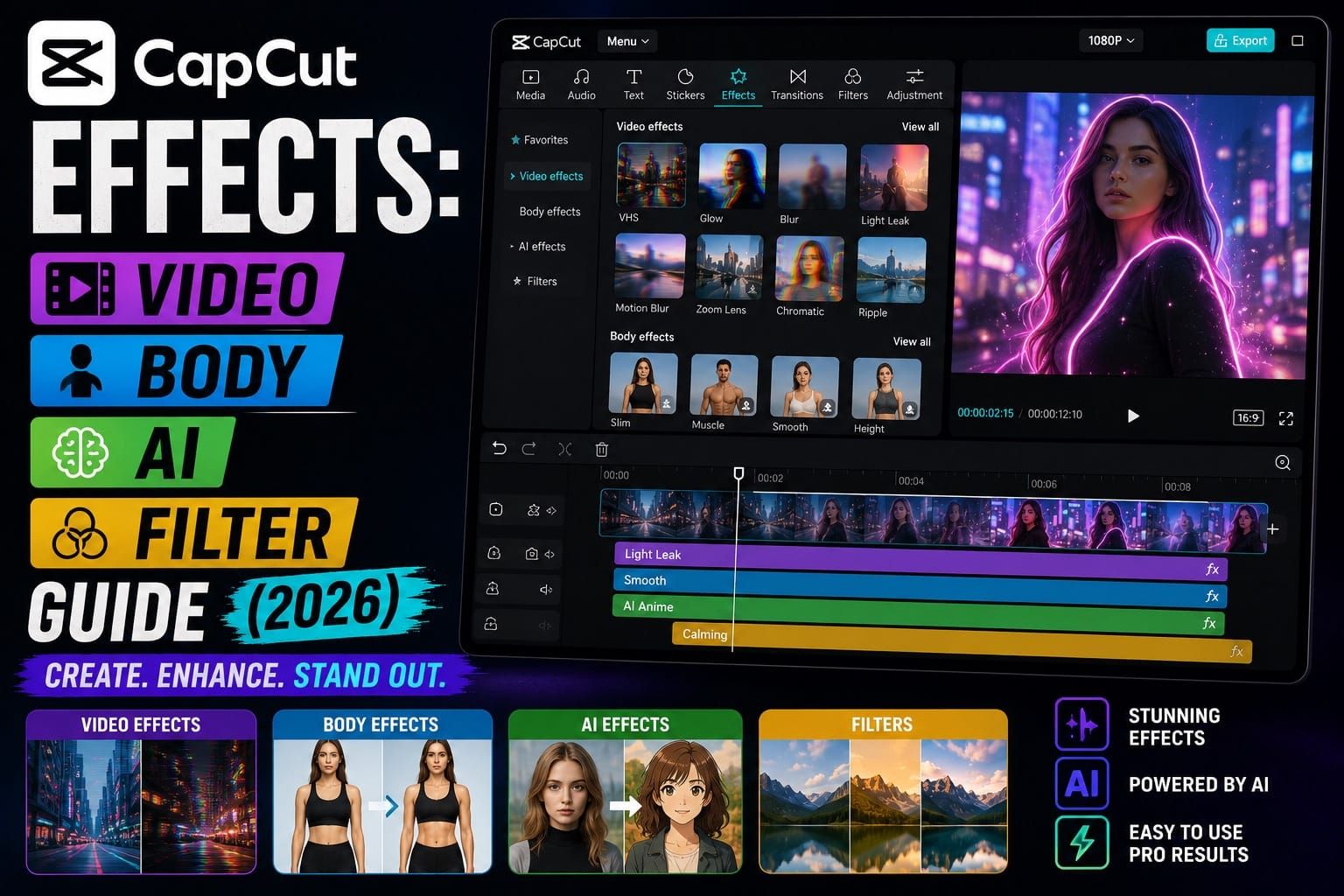 CapCut Effects: Video, Body, AI and Filter Guide (2026)