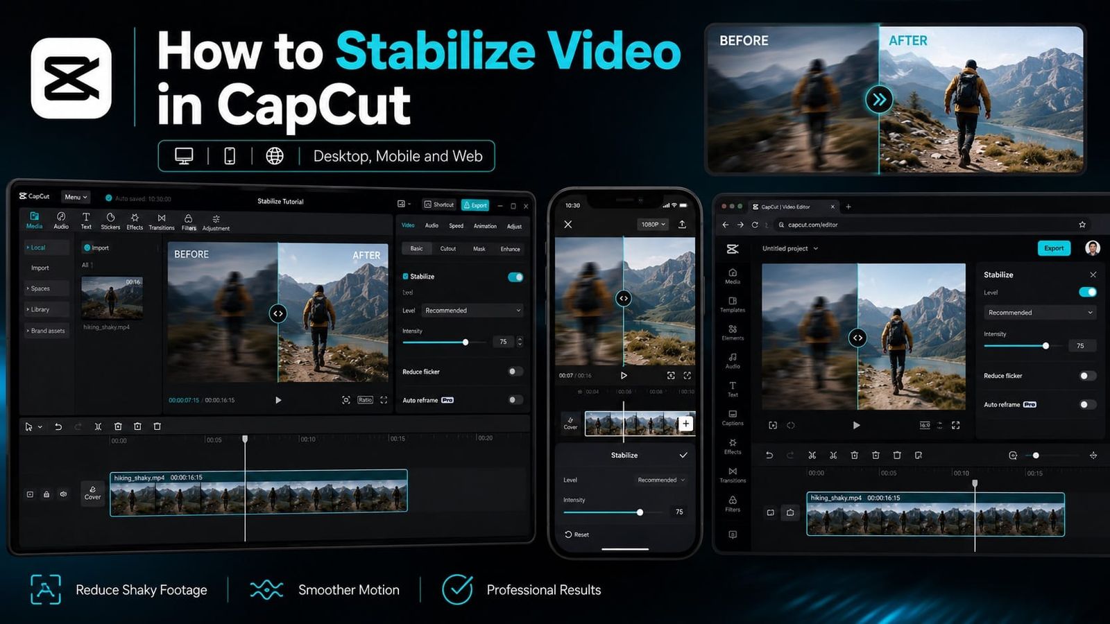 How to Stabilize Video in CapCut on Desktop, Mobile and Web