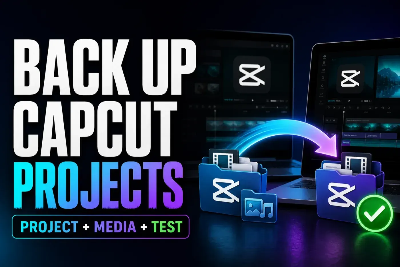 CapCut editable project and source media moving between two computers for backup and transfer