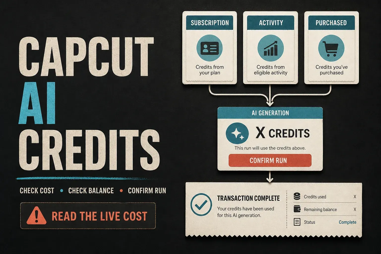 CapCut AI credits guide to live cost balance confirmation and credit types