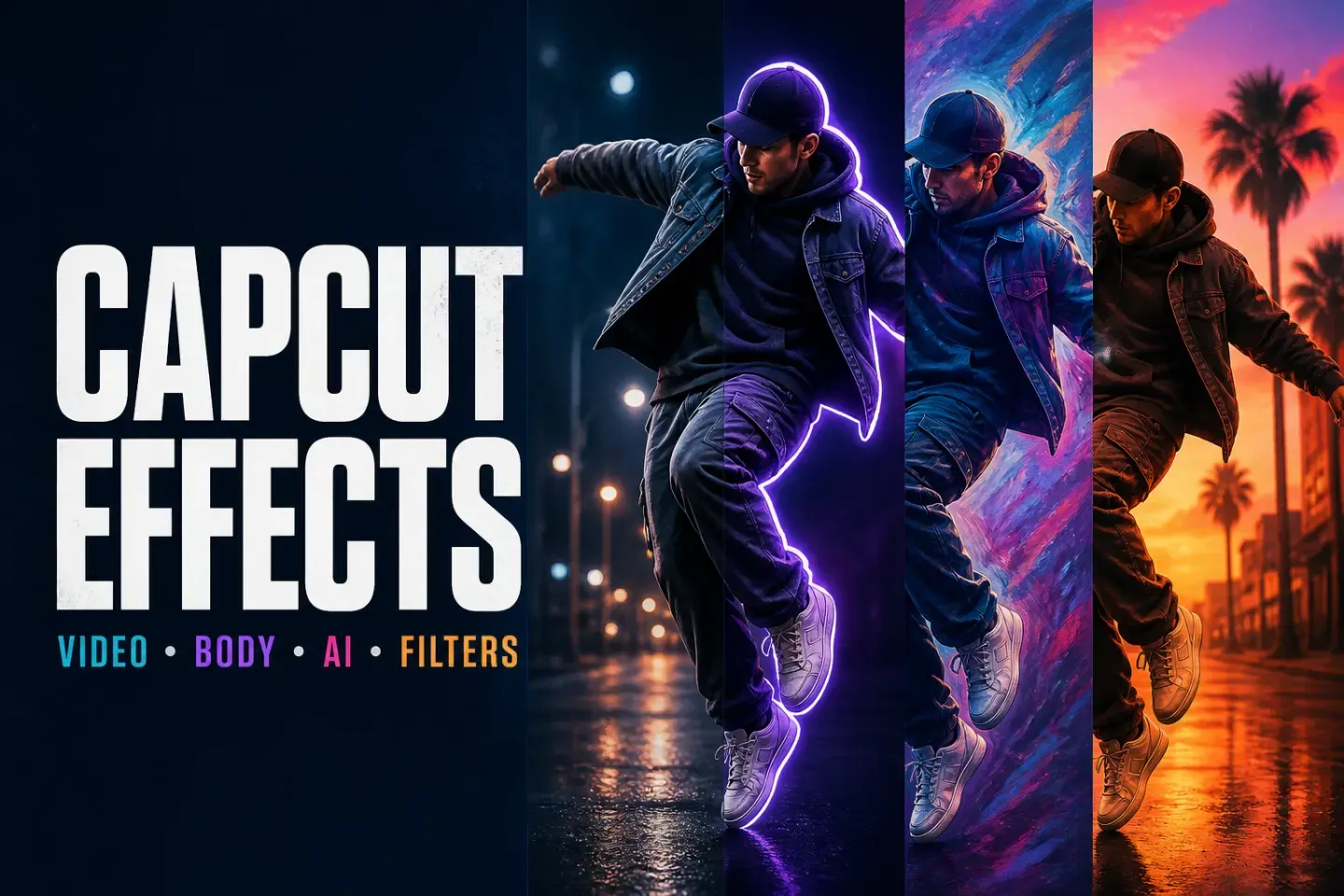 CapCut video, body, AI effects and filters on one motion clip