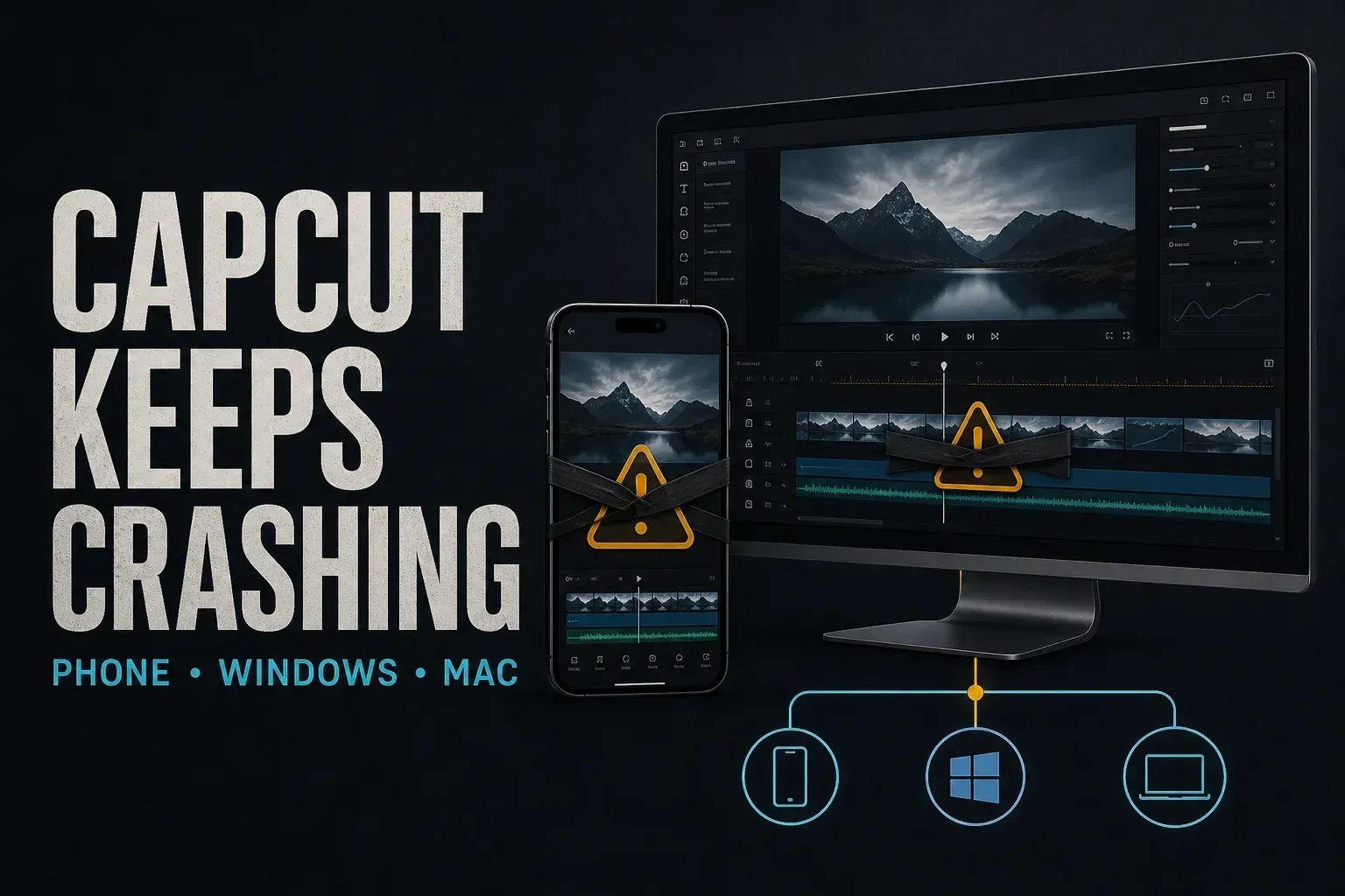 CapCut keeps crashing troubleshooting for phone Windows and Mac