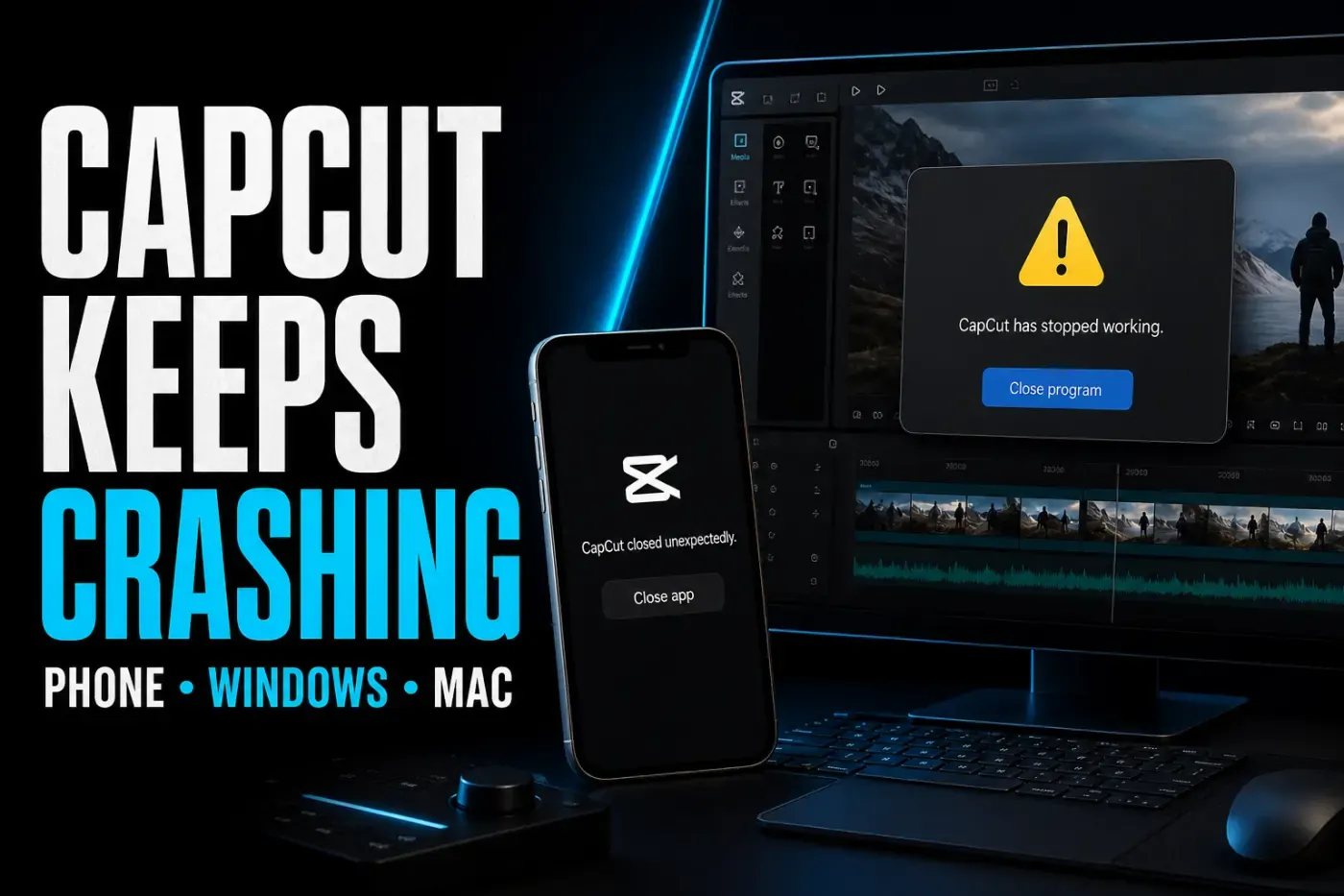 CapCut keeps crashing on phone, Windows and Mac troubleshooting guide
