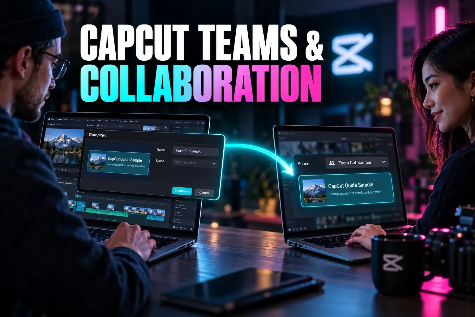 CapCut team collaboration workflow with project ownership, sharing and handoff checks