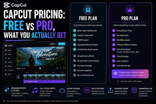 CapCut Pricing: Free vs Pro, What You Actually Get