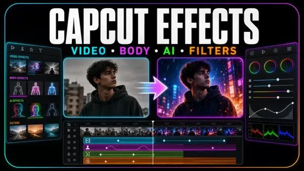 CapCut video, body and AI effects with filters