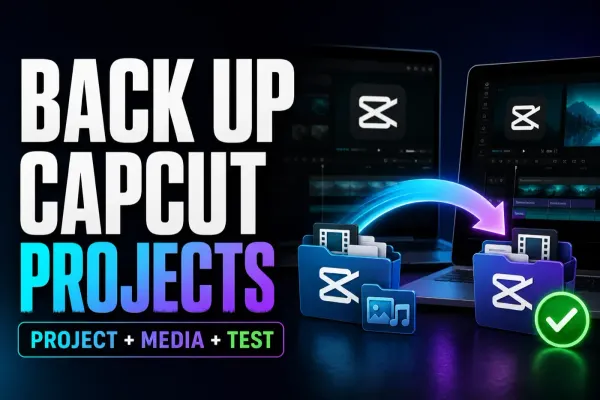 CapCut project backup cover moving the editable project and source media to a tested device