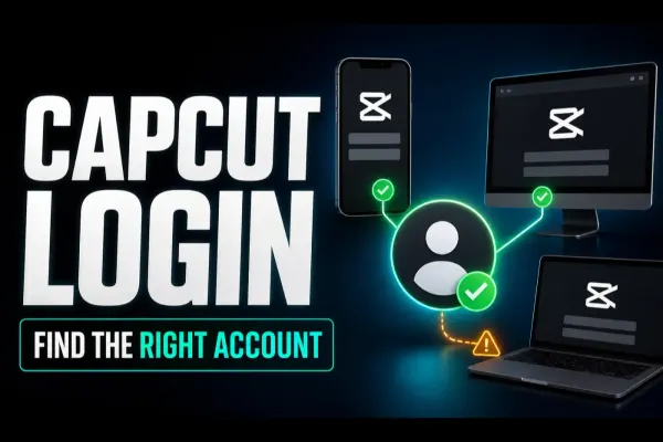 CapCut login cover matching one account across phone, desktop and web