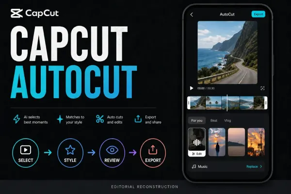 CapCut AutoCut workflow from clip selection and style preview to review and export