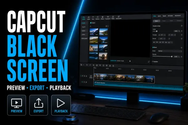 CapCut black screen troubleshooting for preview, export and playback failures