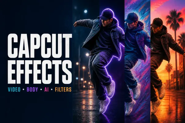 CapCut video, body, AI effects and filters on one motion clip