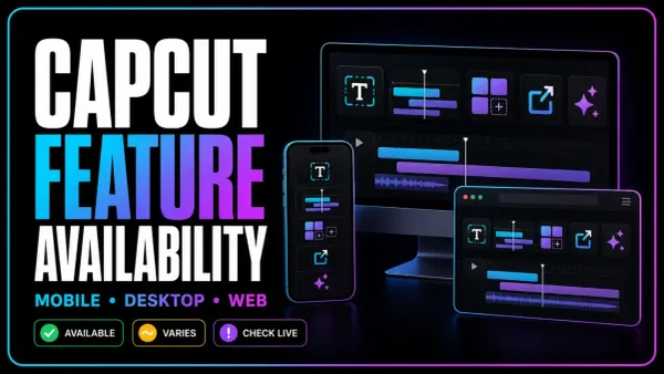CapCut feature availability across Mobile, Desktop and Web
