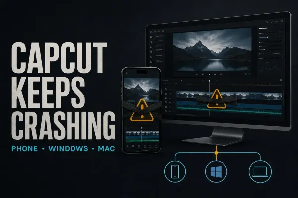 CapCut keeps crashing troubleshooting for phone Windows and Mac