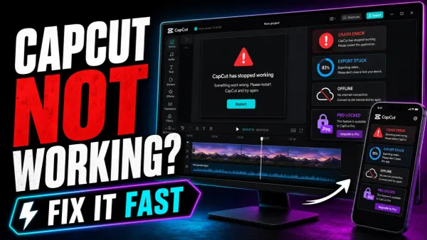 CapCut not working fixes for crashes export failures offline tools and locked Pro access