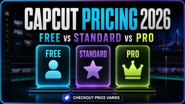 CapCut Free, Standard and Pro pricing comparison for 2026