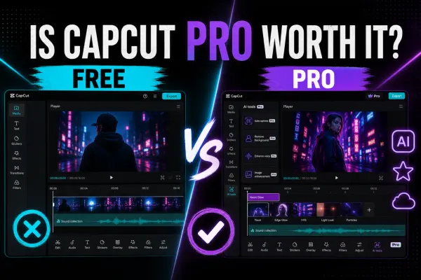 CapCut Free and Pro editing workspaces compared