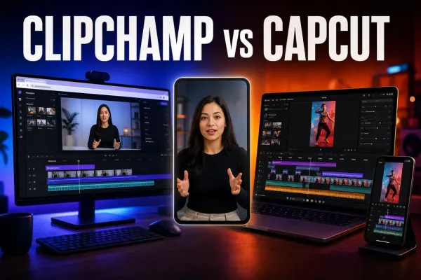 Clipchamp Windows and browser editing compared with CapCut mobile and motion tools