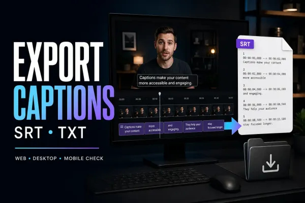 Export CapCut captions from a timeline to a separate SRT or TXT subtitle file