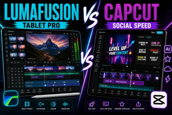 LumaFusion multi-track iPad editing workflow compared with CapCut social video editing