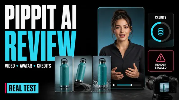 Pippit AI review testing product video, talking photo and credit use