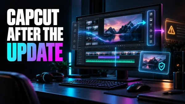 CapCut after an update with changed editor controls and protected project