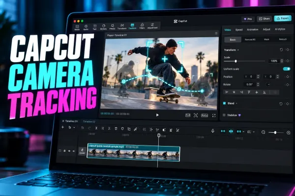 CapCut camera tracking workflow with position, motion and timing controls