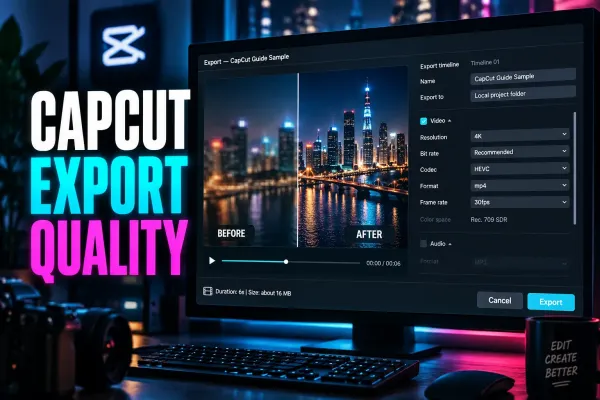 CapCut export quality workflow with crop, image review and export settings