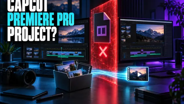 CapCut and Premiere Pro project handoff with separated media folders and timeline files