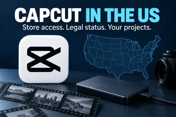 CapCut US status guide separating store access, legal rules and project backups