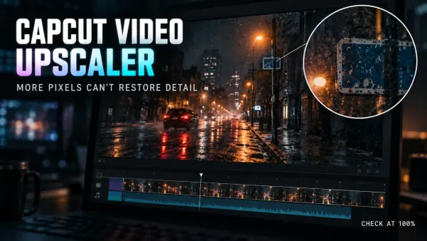 CapCut Video Upscaler comparison of low-resolution and enhanced video
