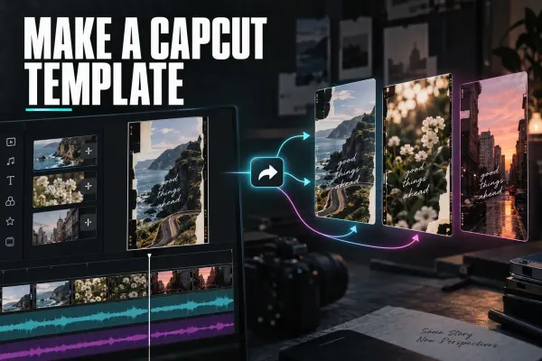 One CapCut video template producing different short videos from replaceable media slots