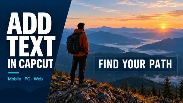 Readable white video title over a mountain scene for adding text in CapCut