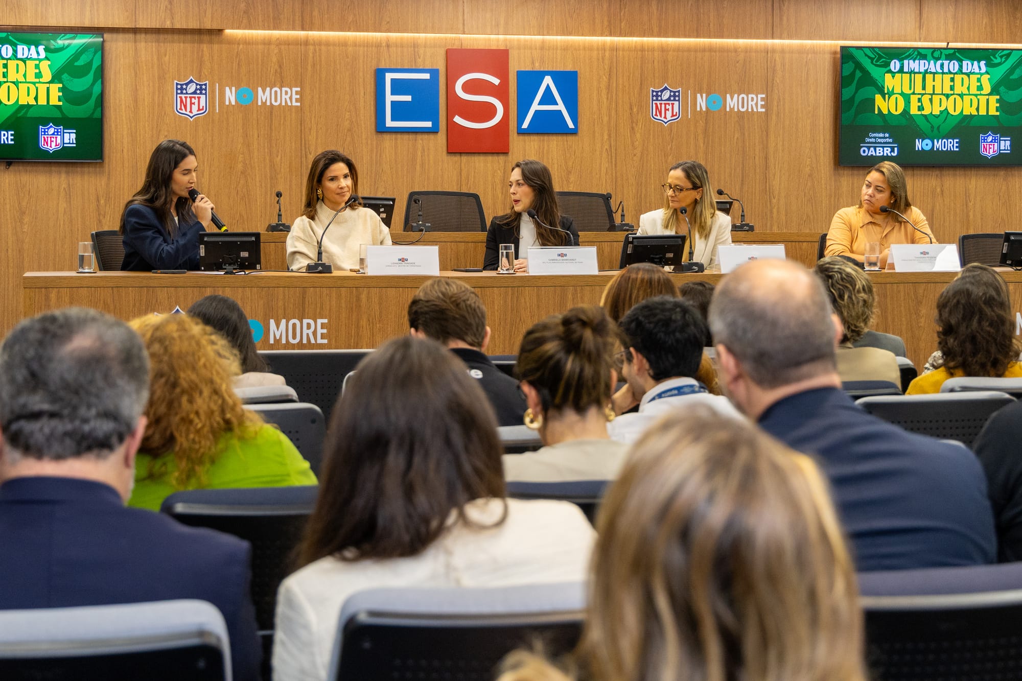 Panel at the NFL and NO MORE conference on the impact of women in sports, Rio de Janeiro