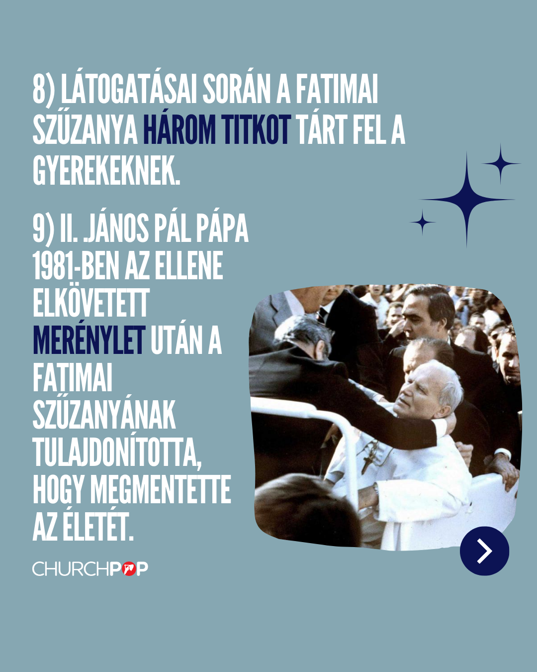 három fatimai titok, merénylet Szent II. János Pál pápa ellen