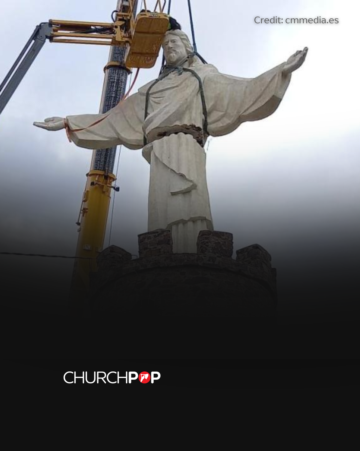 szobor, spanyol, zarándokhely, Jézus, monumentális, falu, szállítás