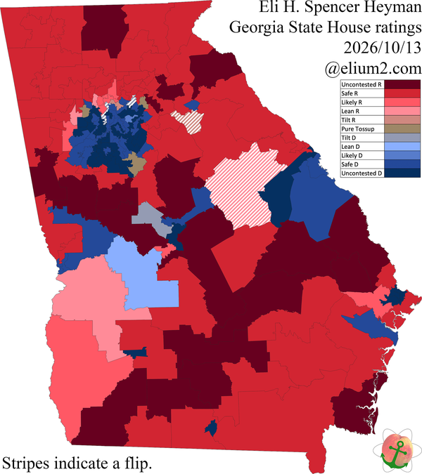 Map of State House ratings. See below for full alt text.