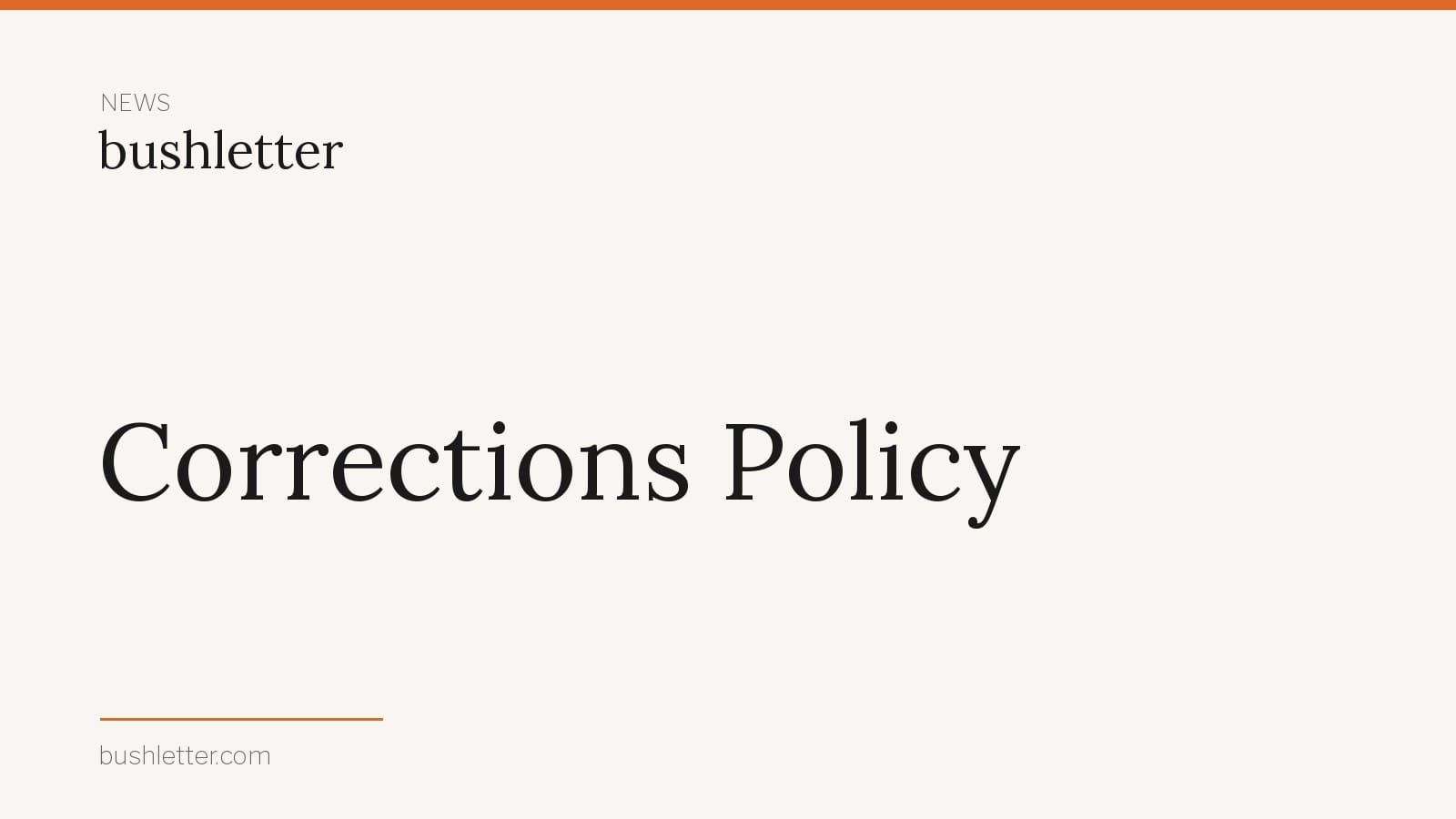 Corrections Policy