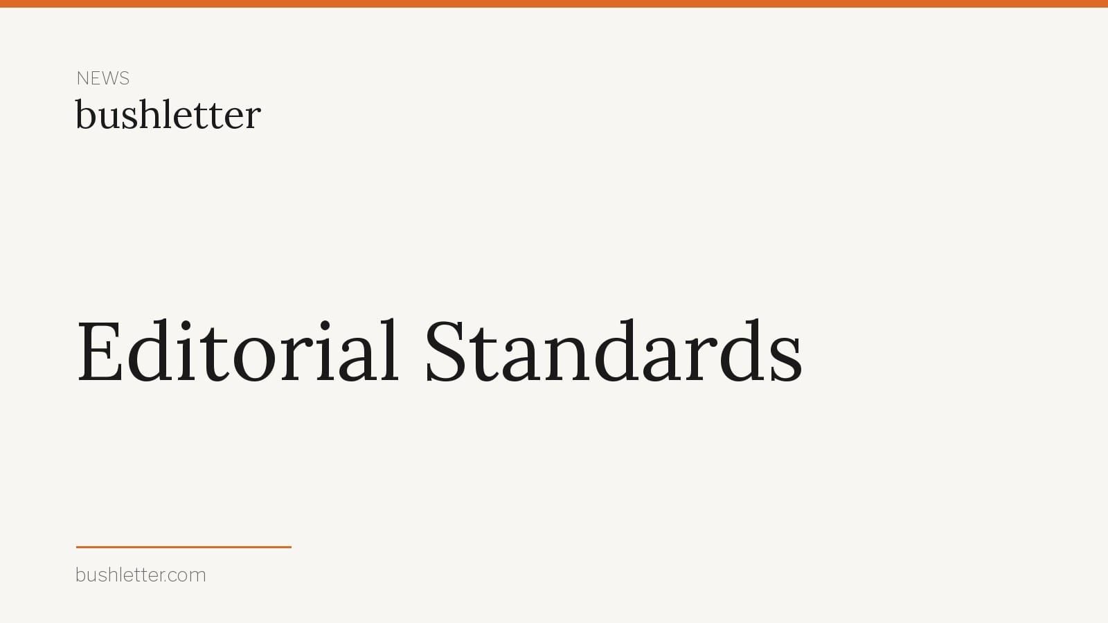 Editorial Standards