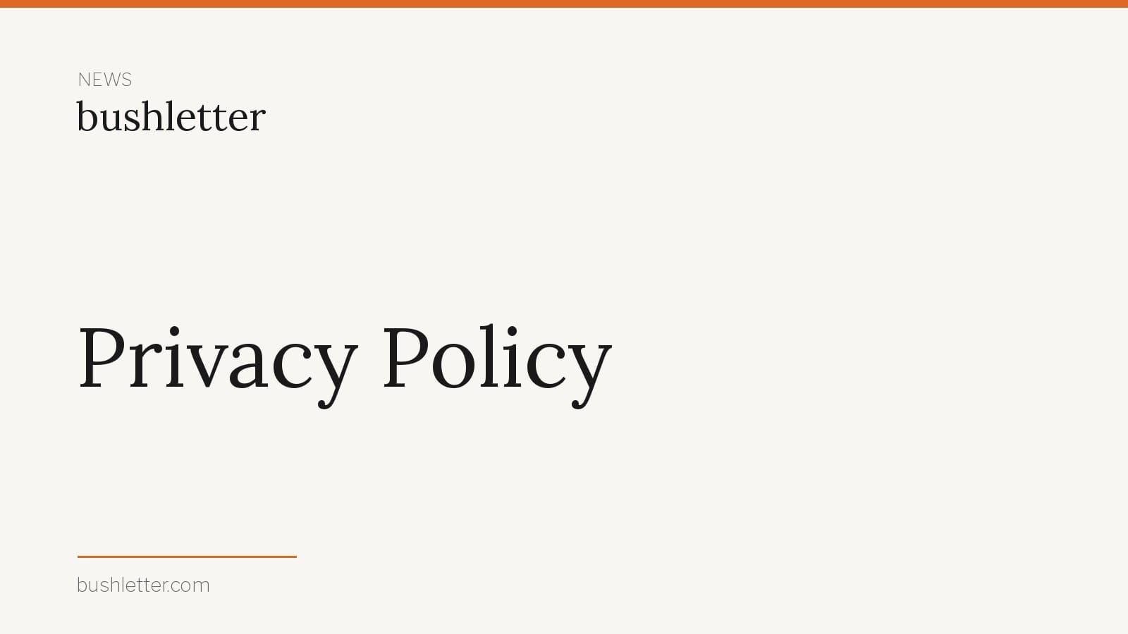 Privacy Policy