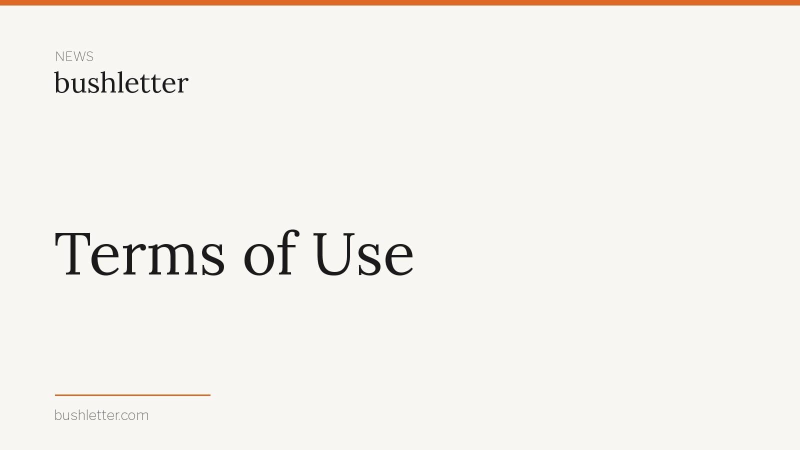 Terms of Use