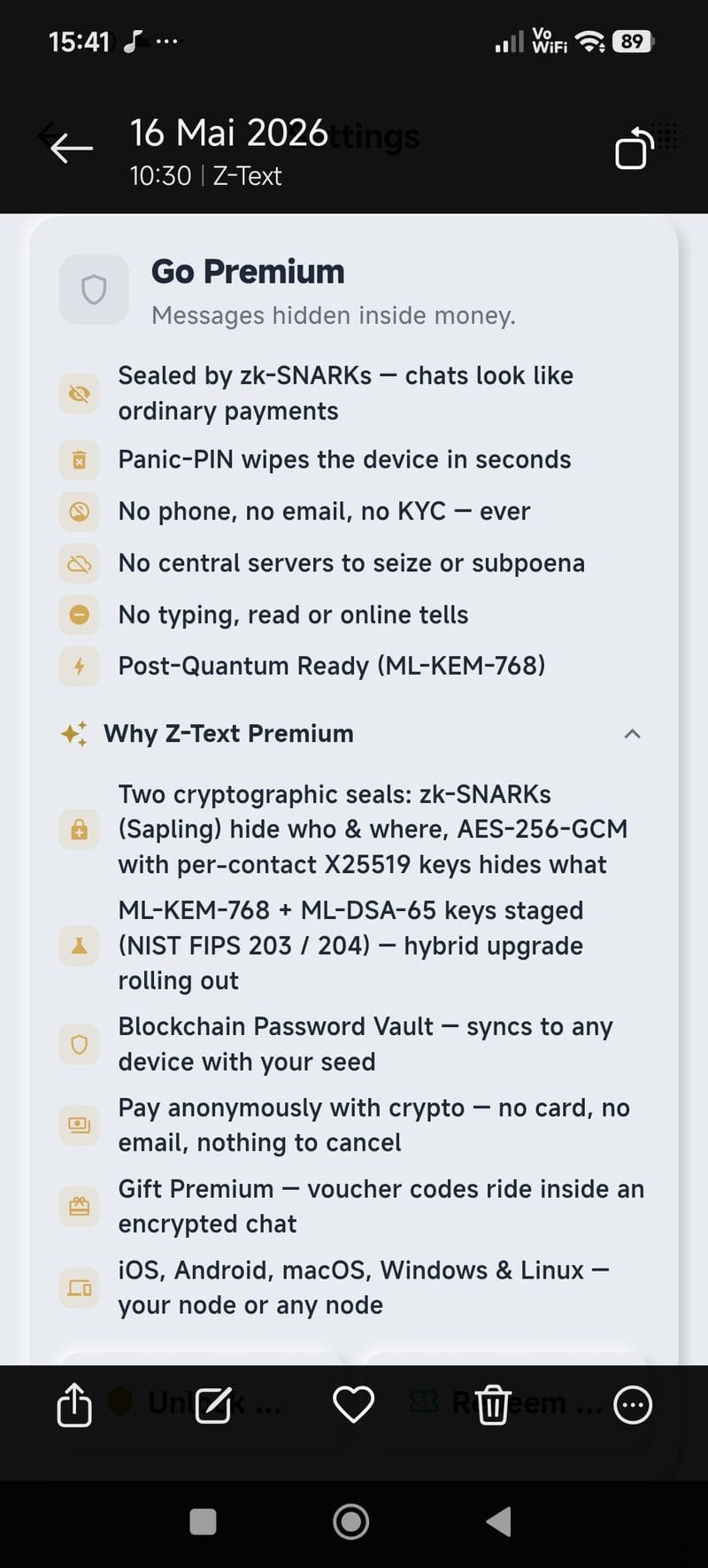 Z-TEXT Go Premium features