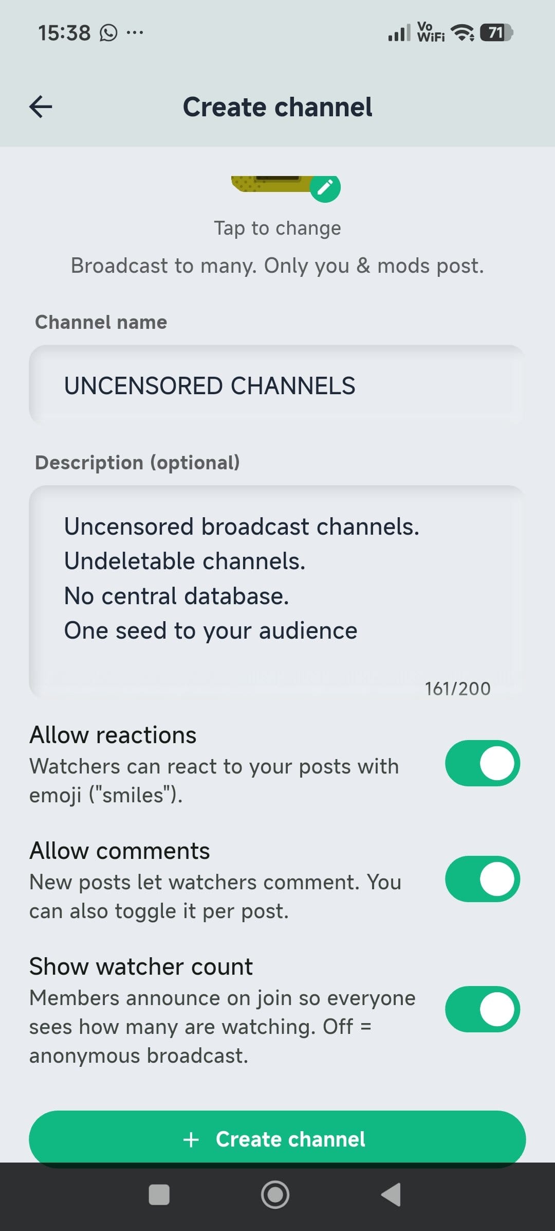 Creating a Z-TEXT channel — uncensored broadcast, no central database, one seed total resurrection